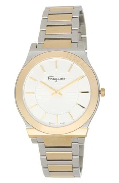 Ferragamo Gancini Two-tone Bracelet Watch, 38mm In Gold