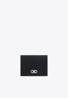 Ferragamo Gancini Two-tone Leather Cardholder In Black