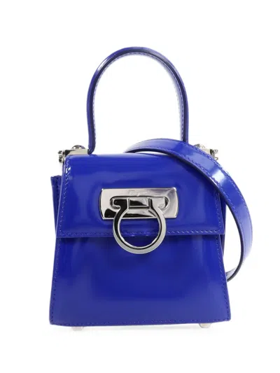 Pre-owned Ferragamo Gancini Two-way Mini Bag In Blue