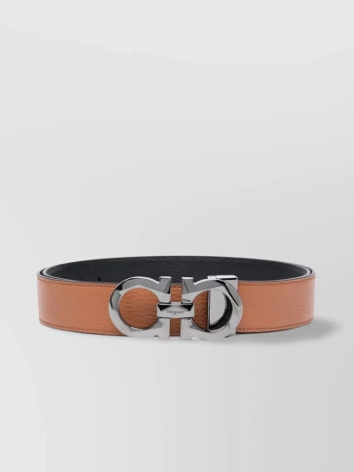 Ferragamo Versatile Adjustable Leather Belts In Brown