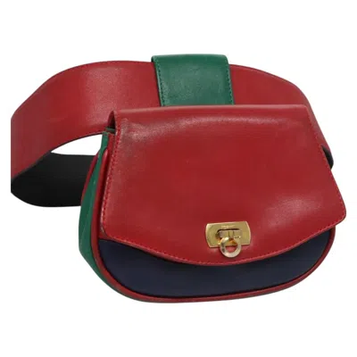 Pre-owned Ferragamo Gancini Waist Bag Leather Leather Clutche & Pouche Bag () In Red