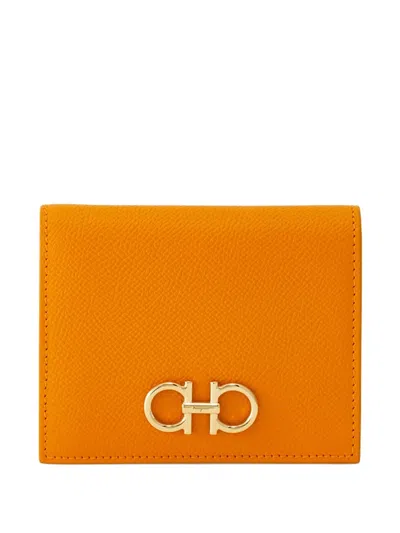 Ferragamo Gancini Wallet In Orange