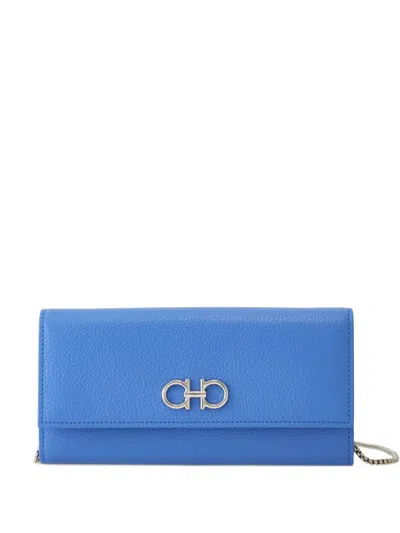 Ferragamo Gancini Wallet In Blue