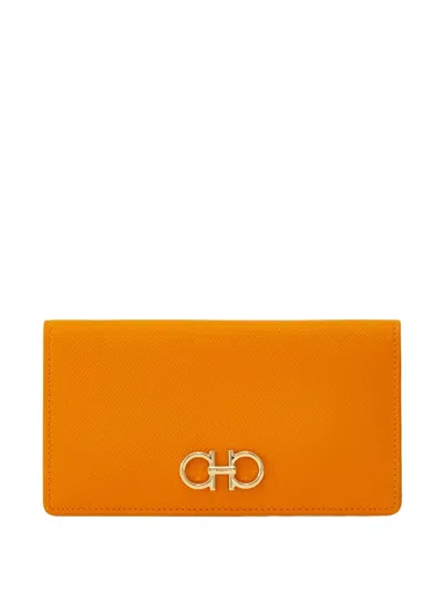 Ferragamo Gancini Wallet In Orange