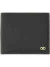 Ferragamo Textured Leather Bi-fold Wallet In Gray