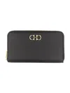 Ferragamo Gancini Continental Wallet In Black