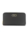 Ferragamo Gancini Continental Wallet In Black