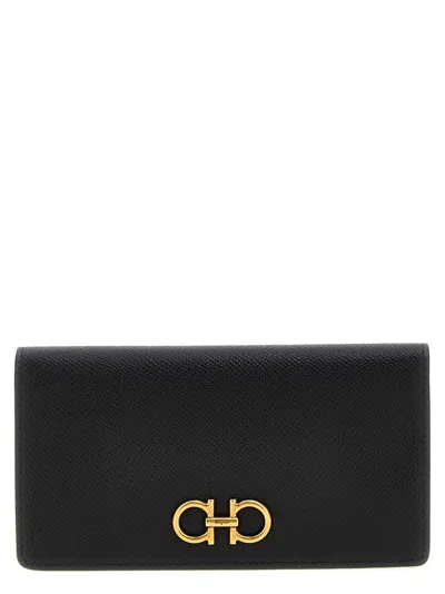 Ferragamo 'gancini' Wallet In Black