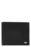 Ferragamo Micro Gancio Grained Leather Bi-fold Wallet In Black