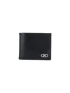 Ferragamo Gancini Bi-fold Leather Wallet In Black  