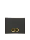 Ferragamo 'gancini' Black Bifold Wallet In Black