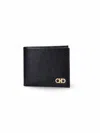 Ferragamo Salvatore  Gancini Plaque Bifold Wallet In Black