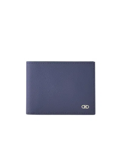 Ferragamo Gancini Wallet In Blue