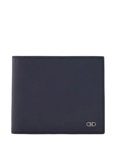 Ferragamo Gancini Credit Card Holder In Blue