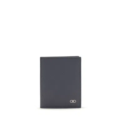 Ferragamo Gancini Card Holder In Gray