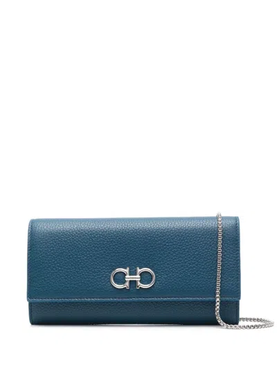 Ferragamo Gancini Wallet In Blue