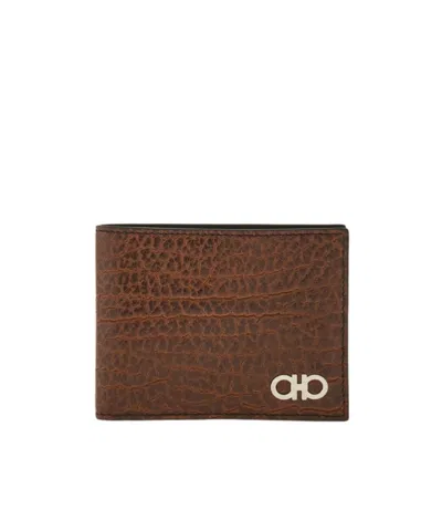 Ferragamo Gancini Wallet In Brown