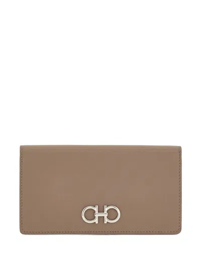 Ferragamo Gancini Wallet In Brown