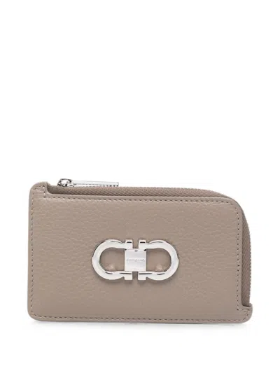Ferragamo Gancini Wallet In Brown
