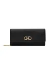 Ferragamo Black Gancini Wallet Chain Shoulder Bag In Black