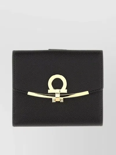 FERRAGAMO GANCINI WALLET GOLD-TONE HARDWARE