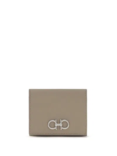 Ferragamo Gancini Wallet In Gray