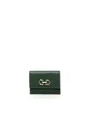 Ferragamo Gancini Tri-fold Wallet In Green