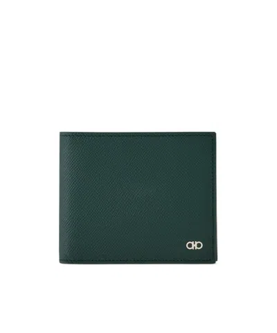 Ferragamo Gancini Wallet In Green