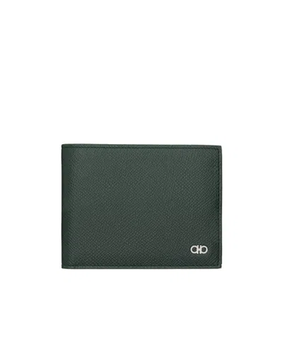 Ferragamo Gancini Wallet In Green