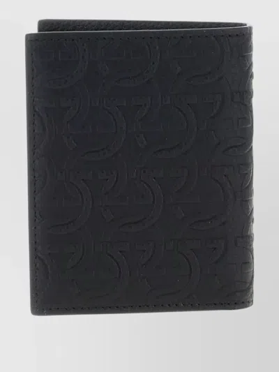 Ferragamo Gancini Wallet Metal Logo Multiple Card Slots