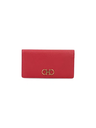 Ferragamo Gancini Wallet In Red