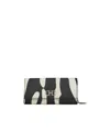Ferragamo Gancini Zebra-print Leather Wallet On Chain In Black