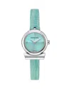Ferragamo Women's Swiss Blue Leather Strap Watch 23mm In Blue