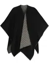 Ferragamo Reversible Wool Poncho In Black