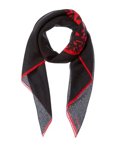 Ferragamo Gancini Wool Scarf In Black