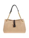 Ferragamo Medium Raffia Shoulder Bag In Brown