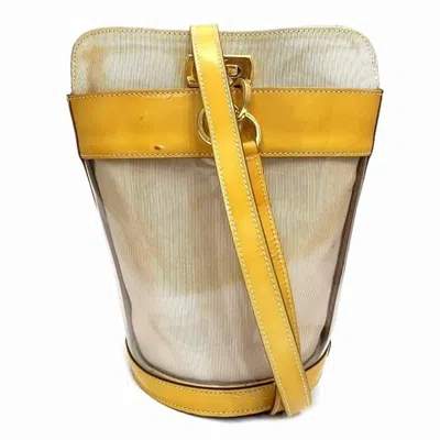 Pre-owned Ferragamo Gancini Yellow Pvc Leather Shoulder Bag () In Multi