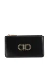 Ferragamo Gancini Zip-around Wallet In Black