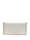 Ferragamo Gancini Zip-fastwning Wallet In White