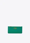 Ferragamo Gancini Zipped Cardholder In Green
