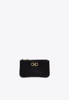 Ferragamo Woman Gancini Key Holder In Black