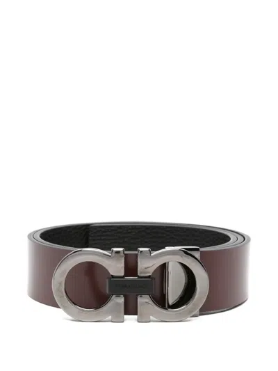 Pre-owned Ferragamo Gancini-buckle Belt In Red