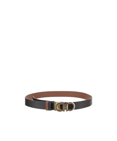 Ferragamo Gancini-buckle Reversible Belt In Brown