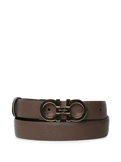 Ferragamo Gancini-buckle Reversible Belt In Brown