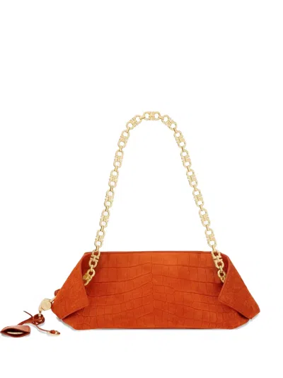 Ferragamo Gancini-chain Shoulder Bag In Orange