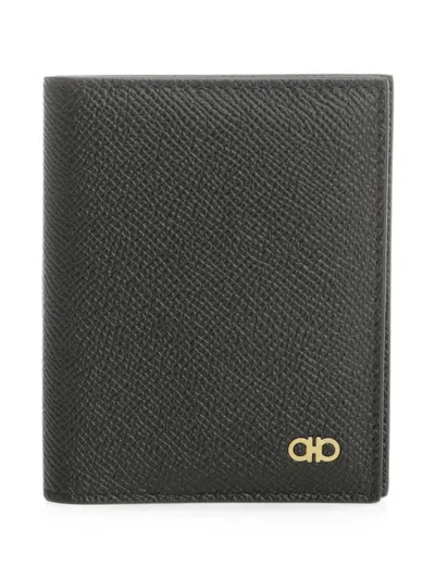 Ferragamo Gancini-detail Wallet In Black