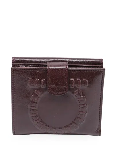 Pre-owned Ferragamo Gancini-embossed Bi-fold Wallet In Brown