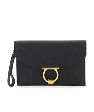 Ferragamo Gancini-logo Clutch In Red