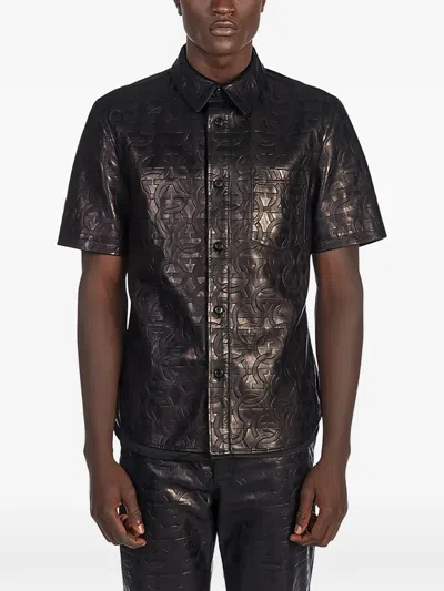 Ferragamo Gancini-motif Leather Jacket In Brown