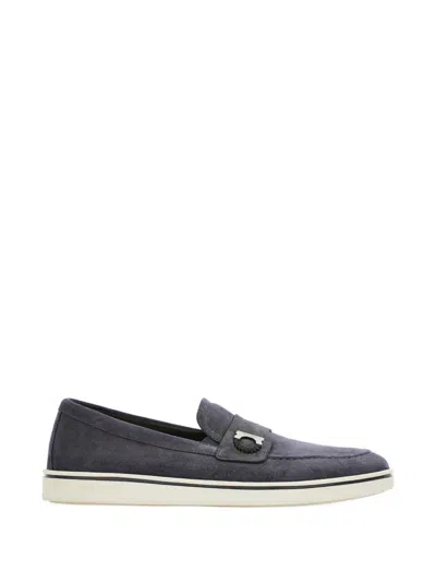 Ferragamo Gancini-ornament Loafer In Gray